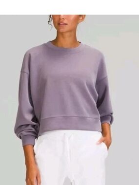 Lululemon Softstreme Perfectly Oversized Cropped Crew Sweatshirt Dusky Lavender